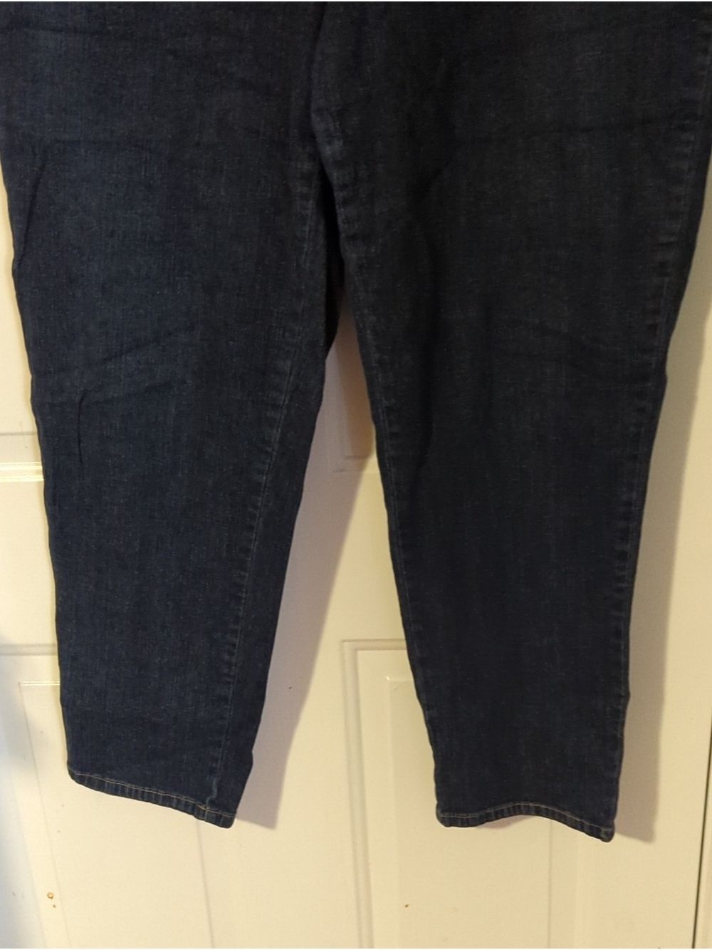 Terra & Sky Dark Indigo Cropped Stretchy Jeans 1X 16W 18W Pull On - Picture 3 of 8